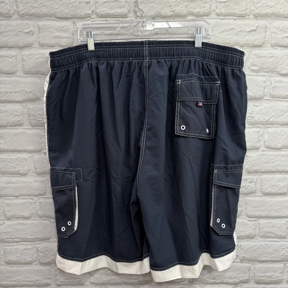Men's U.S. Apparel Swim‎ Shorts Board Shorts Navy Blue/White 